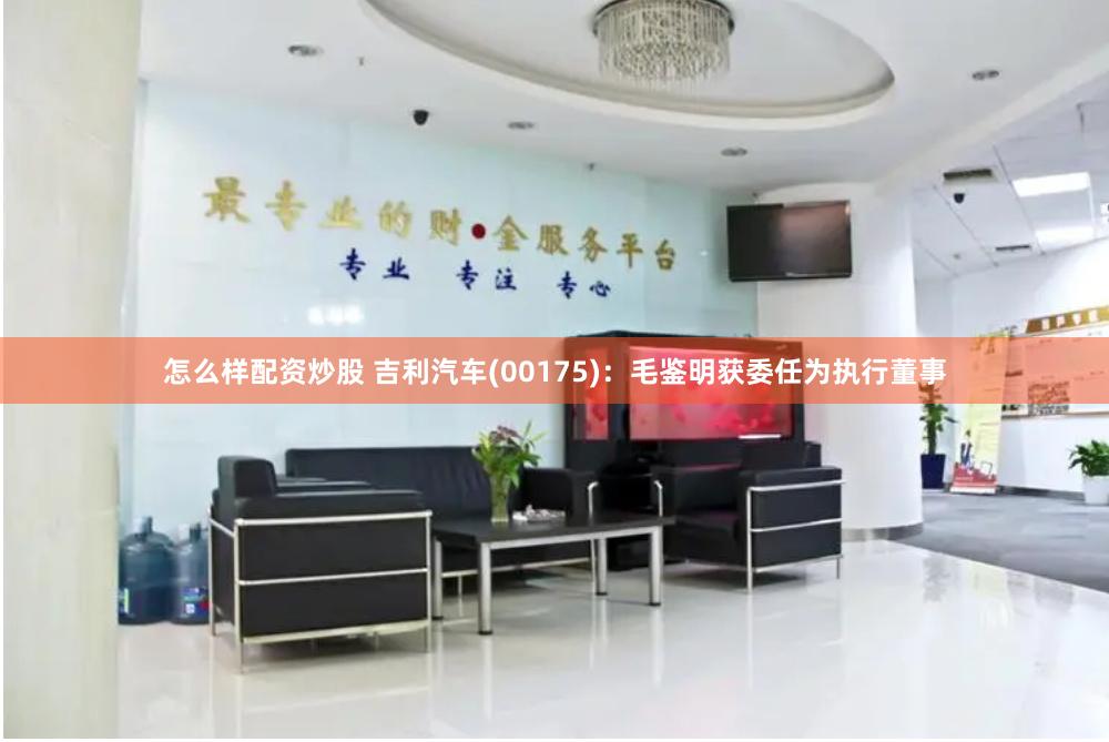 怎么样配资炒股 吉利汽车(00175)：毛鉴明获委任为执行董事